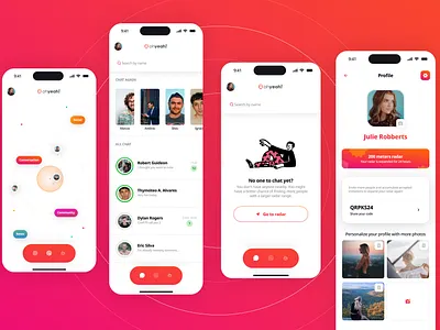 Listing Chat & Profile app chat empty state mobile profile radar ui ux