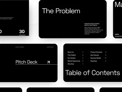 minimal modern pitch deck template design