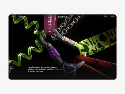 Swirly - Website header crypto dark figma graphic design ui ux web3