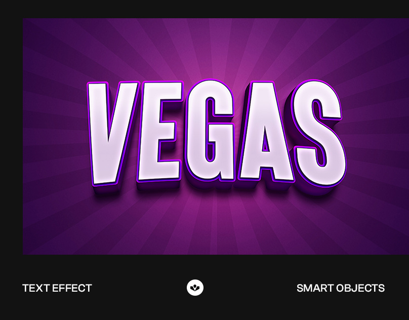 Vegas Text Effect casino design effect graphic design photoshop purple solasome template typography vegas