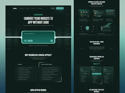 Adaline - No-Code App Builder Landing Page app builder app landing page dark ui design agency landing page landing page design modern ui no code ofspace product design saas saas design saas landing page startup design ui ui design uiux design web design website design website to app