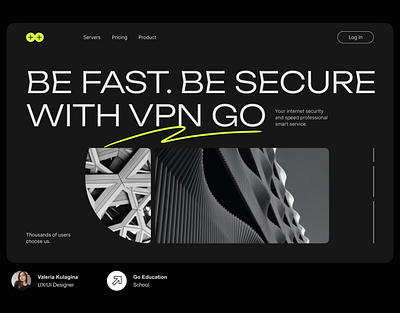 Consept VPN-service landing page app branding design logo typography ui ux vector