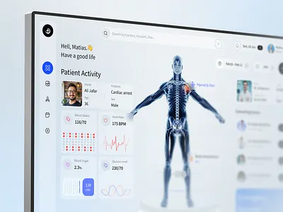 Medical Saas Dashboard Design app screen design dark dashboard ui doctor appointment doctors health health app healthcare healthtech hospital management medical medical app nutrition patients uiuxdesign web design web site