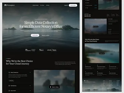 Notaspace - Notary Automation Landing Page business clean landing landing page landing page design minimal modern saas software startup technology ui ui design uiux ux ux design web web design website website design