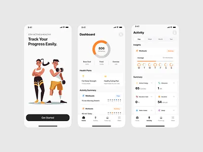 Wellio - Fitness Tracker Mobile App activity tracker application clean figma fitness gym health minimal mobile mobile app mobile app design modern product design ui ui design ui ux user interface ux