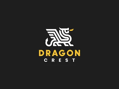 Dragon Crest Logo Design | Modern Mythical Emblem brand identity branding crest design design logo dragon flat graphic design icon illustration logo logo design logos logotype minimal minimalist modern ui unique unique logo