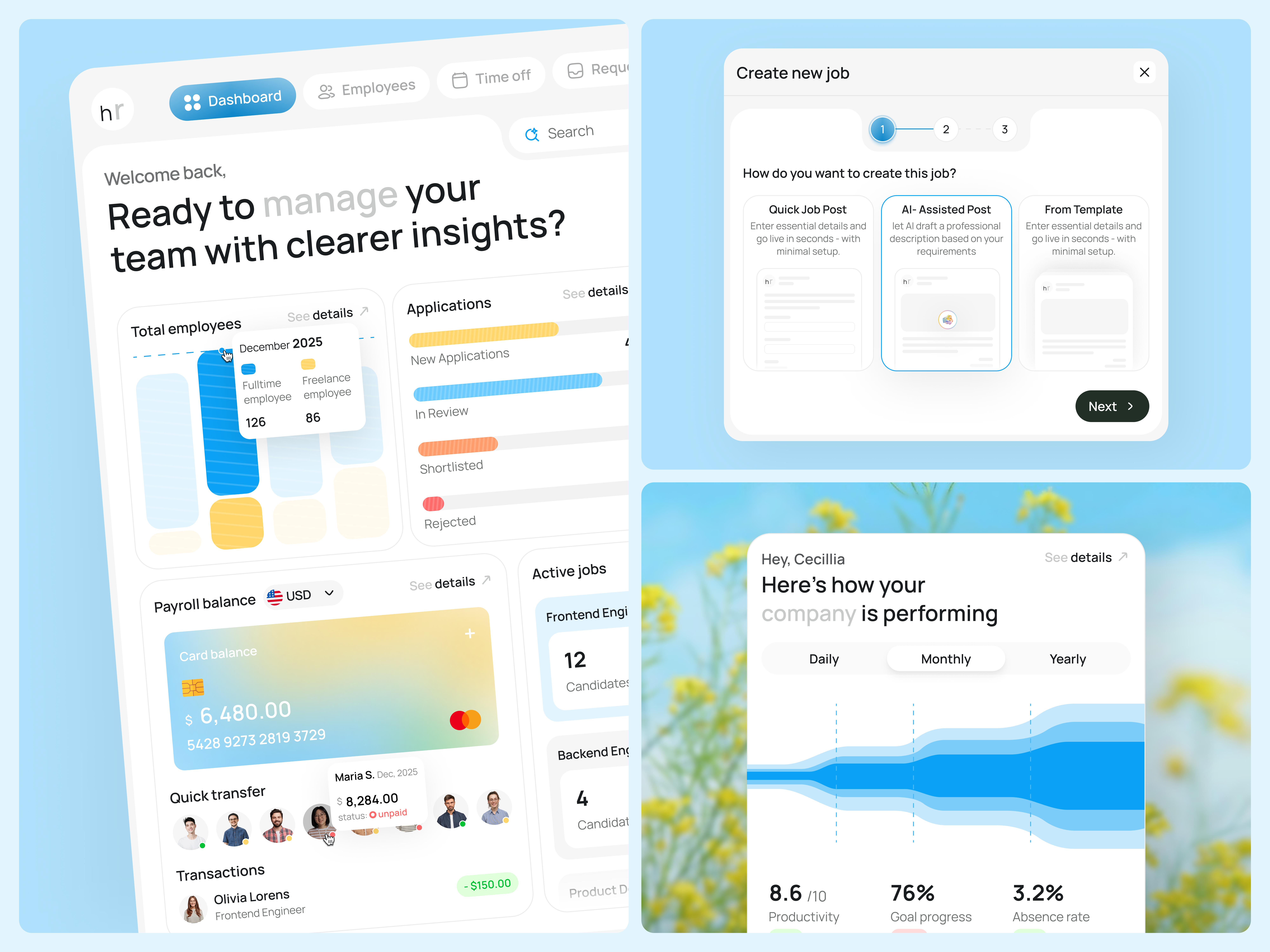 HR Management Dashboard Design admin dashboard applicant dashboard design yow employee management employment hiring hr analytics hr dashboard hr management hr tech hr tool human resource jobseeker product design real time dashboard recruitment saas dashboard team management website design
