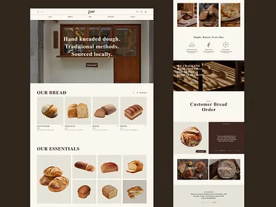 LOAF — Local Bakery Website artisan baguette baker bakery bakery website baking bread breakfast brown croissant dessert ecommerce food food website landing page pastry product page shop shop website website design