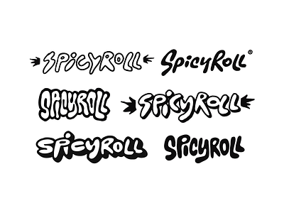 SpicyRoll logo sketches calligraphy customtype design game lettering logo logotype spicy typemate typography