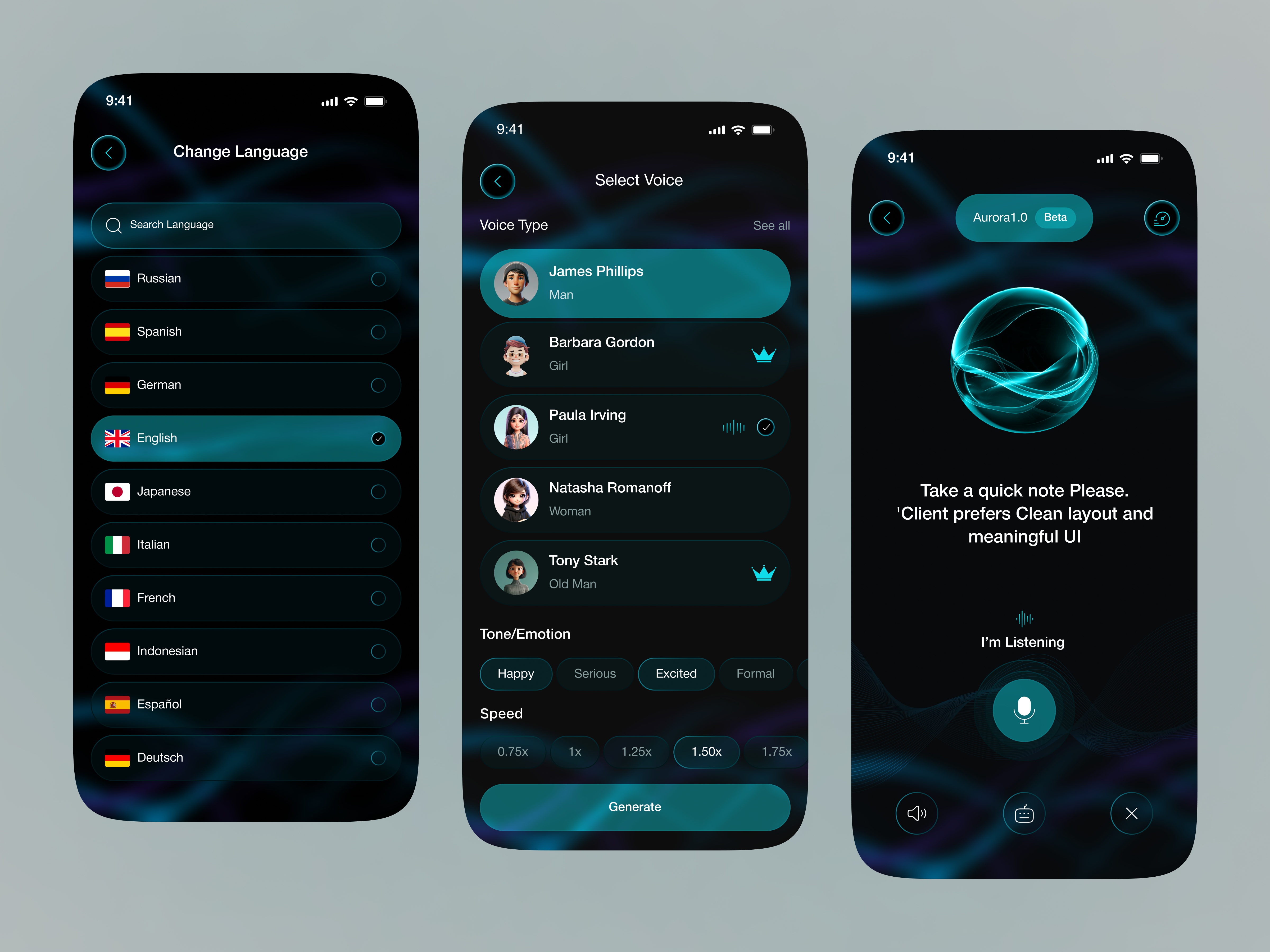 AI-Powered Language Learning Mobile App UI. ai app aiux app chat chatbot dashboard edtech gamification language learning learning app mobile app mobileui popular product design smart assistant trendy app ui ux design voice ui