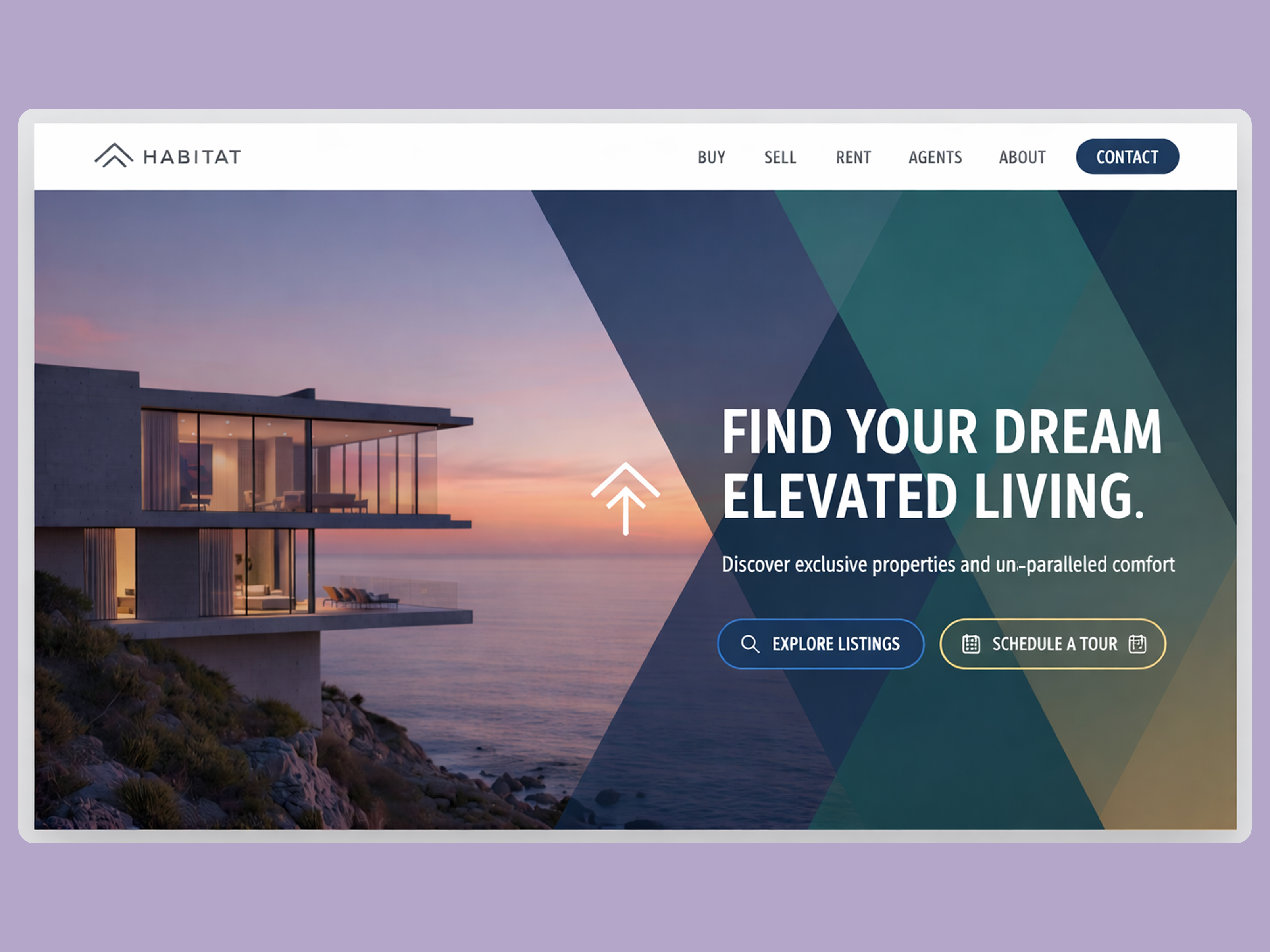 Modern Real Estate Website UI architecture dribbble figma landing page modern ui property website real estate ui ui design web design