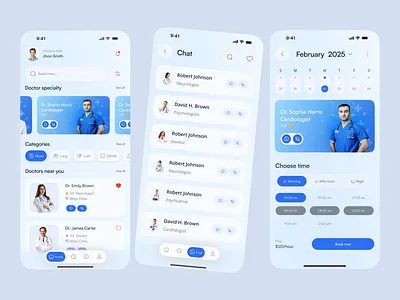 Doctor Booking App app app design appointment booking design doctor app doctor booking doctor booking app doctors health health care health tracker healthcare app hospital app ios mobile app mobile ui modern ui payment ui ui design