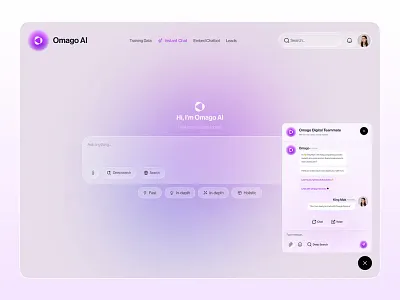 AI Chat SaaS Dashboard UI Design ai app ai assistant ai chat ai chatbot widget assistant clean ui dashboard design glassmorphism minimal ui modern ui product design saas ui design user experience user interface ux design web app webdesign website