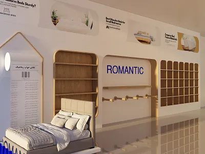 bed objects interior design-romantic 3d branding