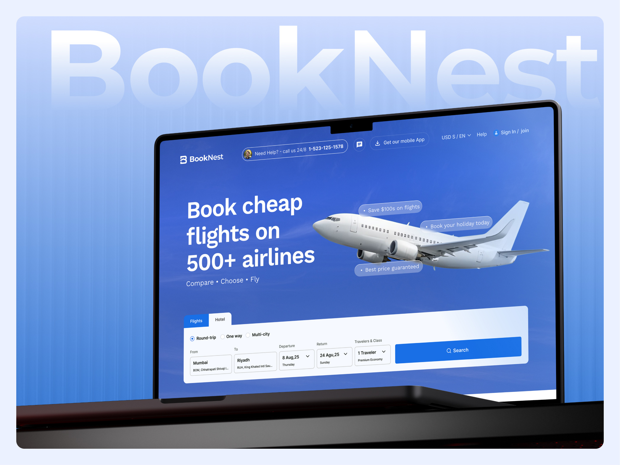 Flight Booking Website - Landing Page Design aircraft airline tickets airline website airplane booking platform booking service booking website cheap airline cheap flights flight flight booking website flight website landing page private jet ticket booking travel agency ui ux web design website