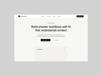 Contextual AI home page animation b2b design hero home landing layo motion graphics page saas ui ux website