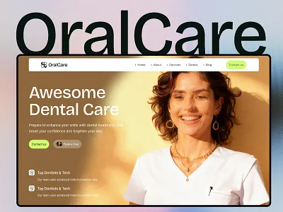 Oral Care — Dentist website 3d branding clinicwebsite dentistwebsite graphic design healthcaredesign landing page medicalui ui uiux