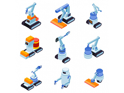 Cleaning Robots Isometric Icons cartooning clean cleaning cleaning robot design free download free icons freebie icon set icons download illustration illustrator robot robot icon vector vector design vector download