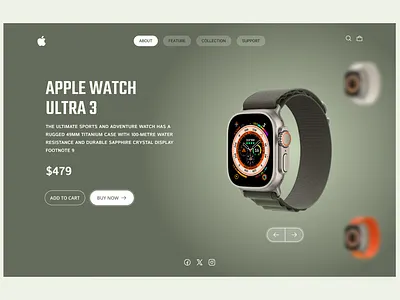 Apple Watch Website UI Design app branding design graphic design illustration logo typography ui ux vector