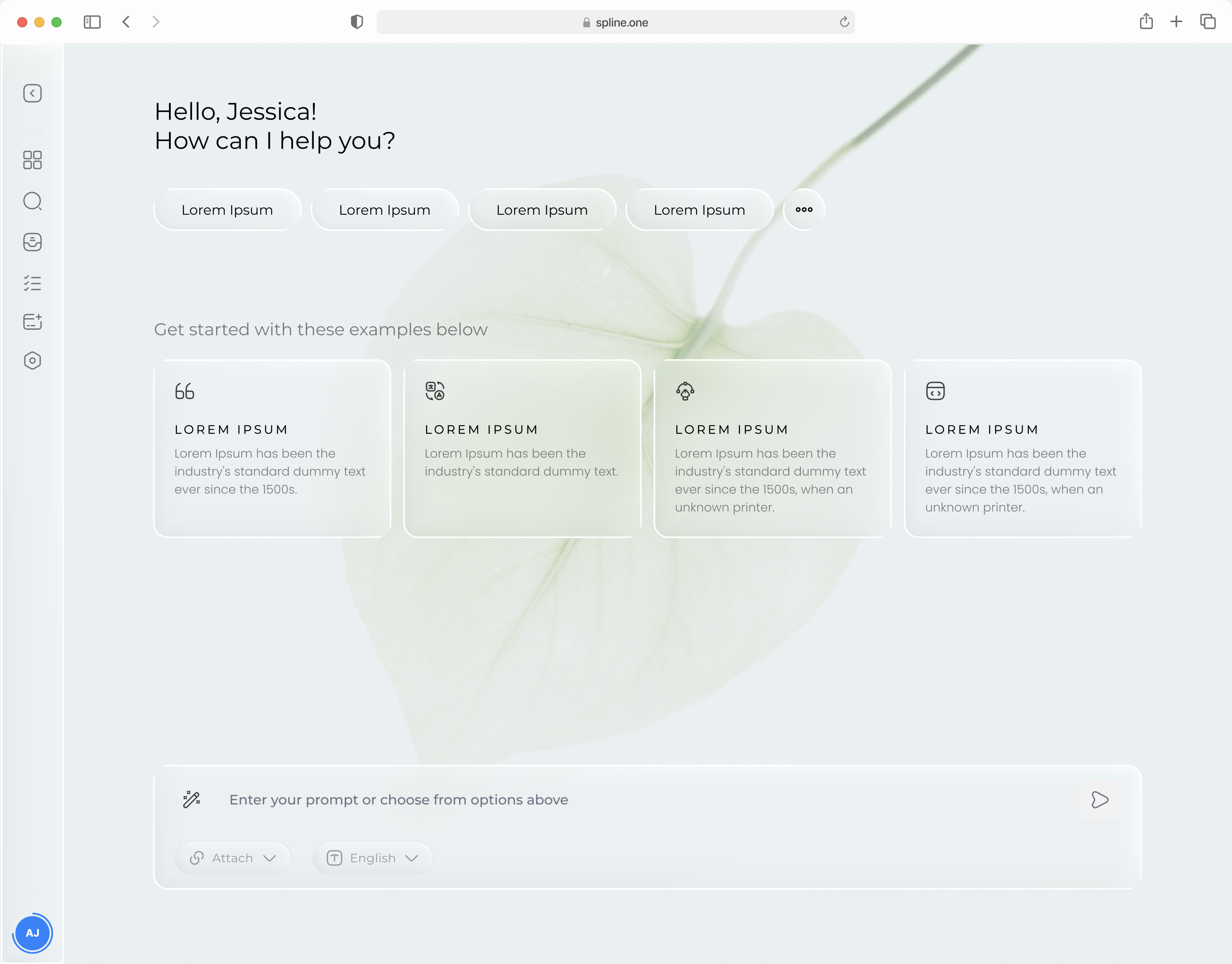 Dashboard ai glassmorphism minimal dashboard ui