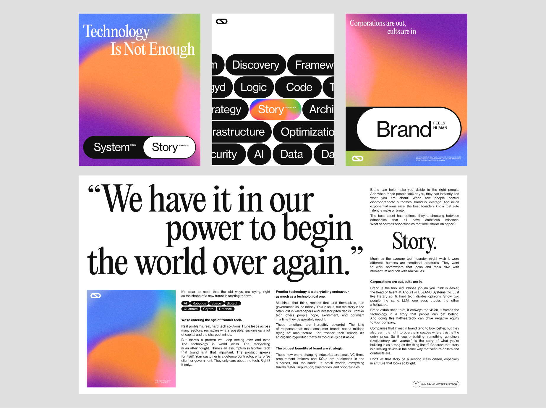 A flagship article ai branding article layout brand design communication editorial design tech tech social media typography