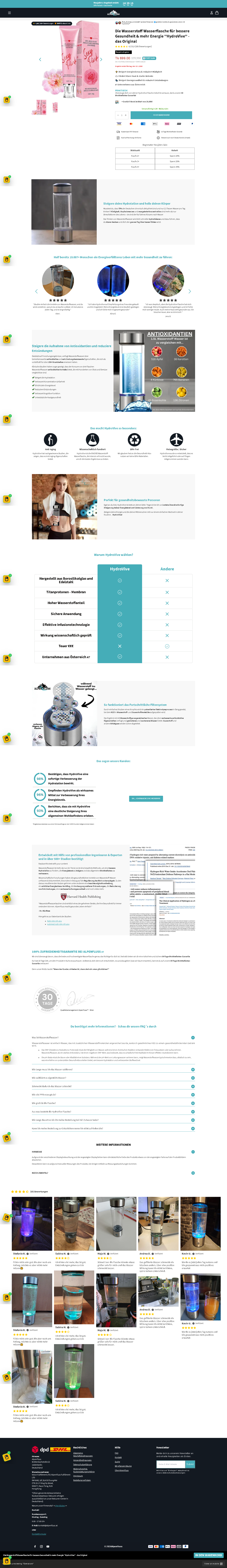 Hydrovive Water Bottol On Gempages advertorial page clone product page funnel gempages gempages funnel gempages template get ready gempages funnel high converting page landing page sales page shopify shopify funnel shopify template template