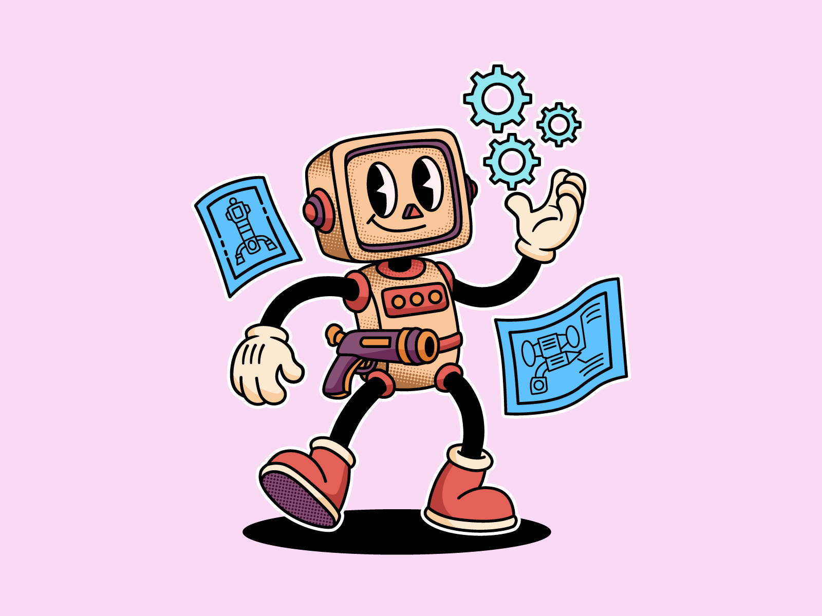 Example of Retro Rubber Hose Mascot Design