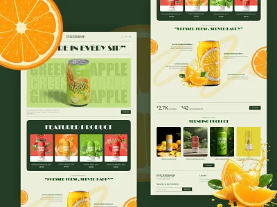 FreshDrop – Fruit Juices Website UI branding graphic design logo ui
