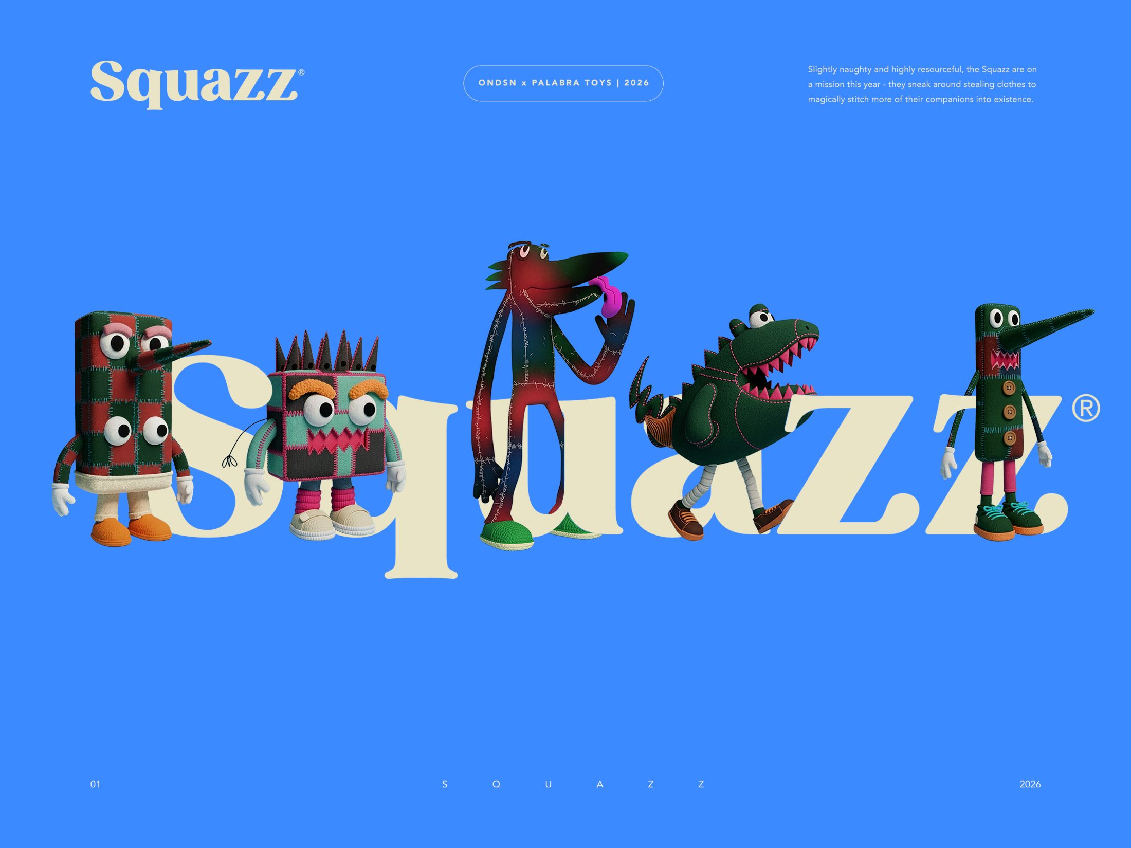 Squazz® | Teaser 2026 3d blender branding campaign characters fuzzy game graphic design illustration material nikola obradovic ondsn puppets squad squazz stop motion textured toys web design