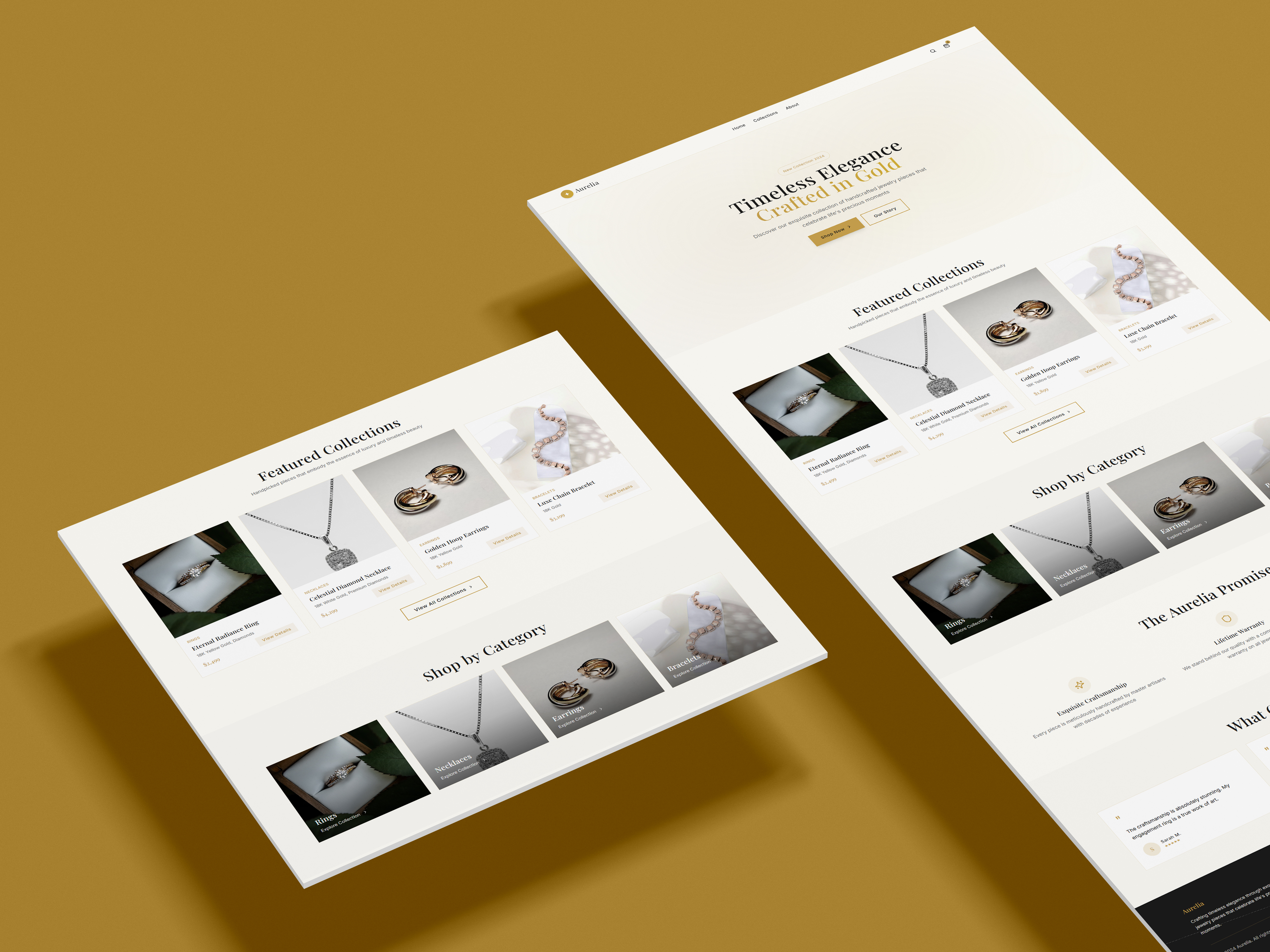 Luxury Jewelry E-commerce Website UI design design system figma jewelry landing page landing page design luxury jewelry minimal design product design ui ui design ui ux design web design website design website ui