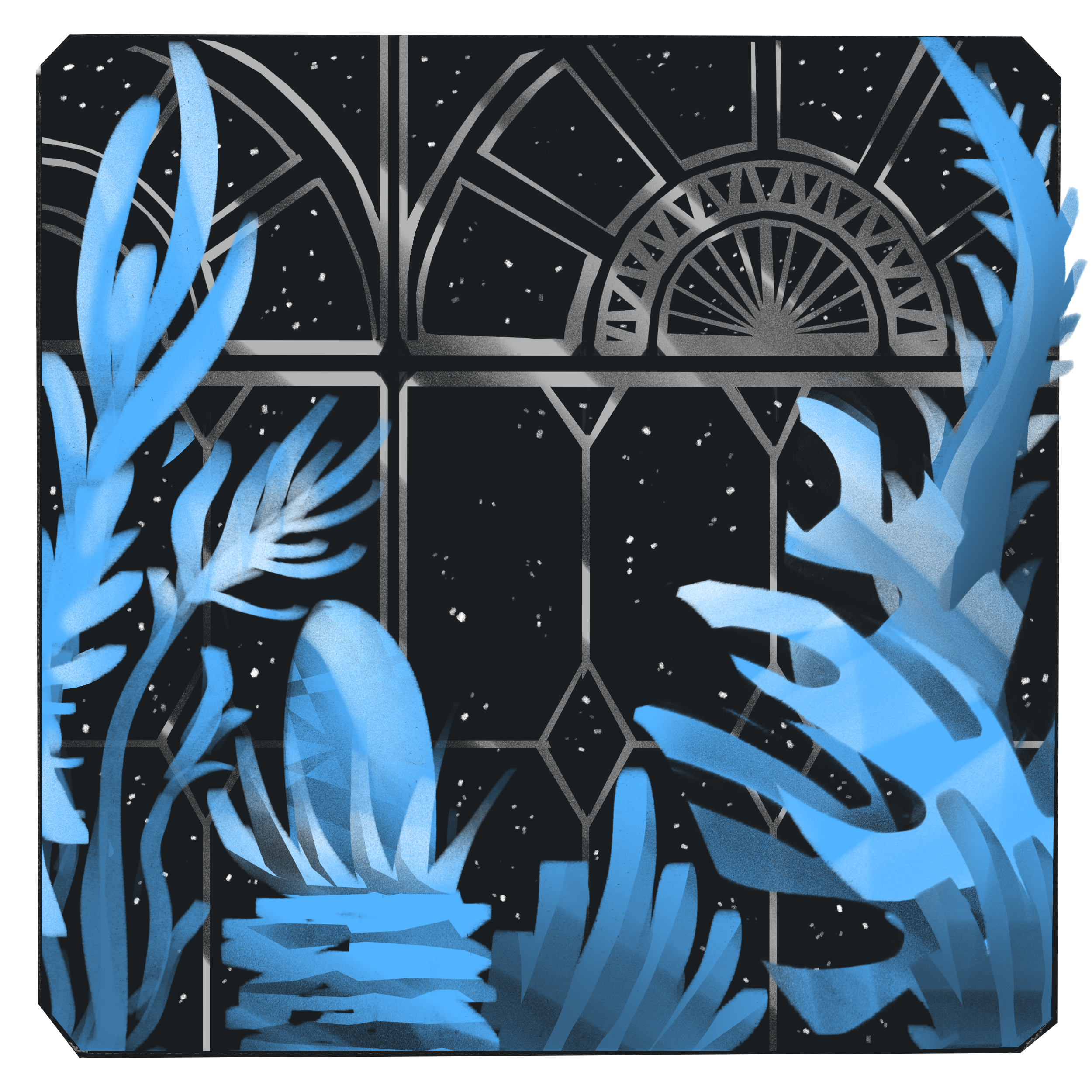 Space illustrations #05 illustration minimal plants procreate space