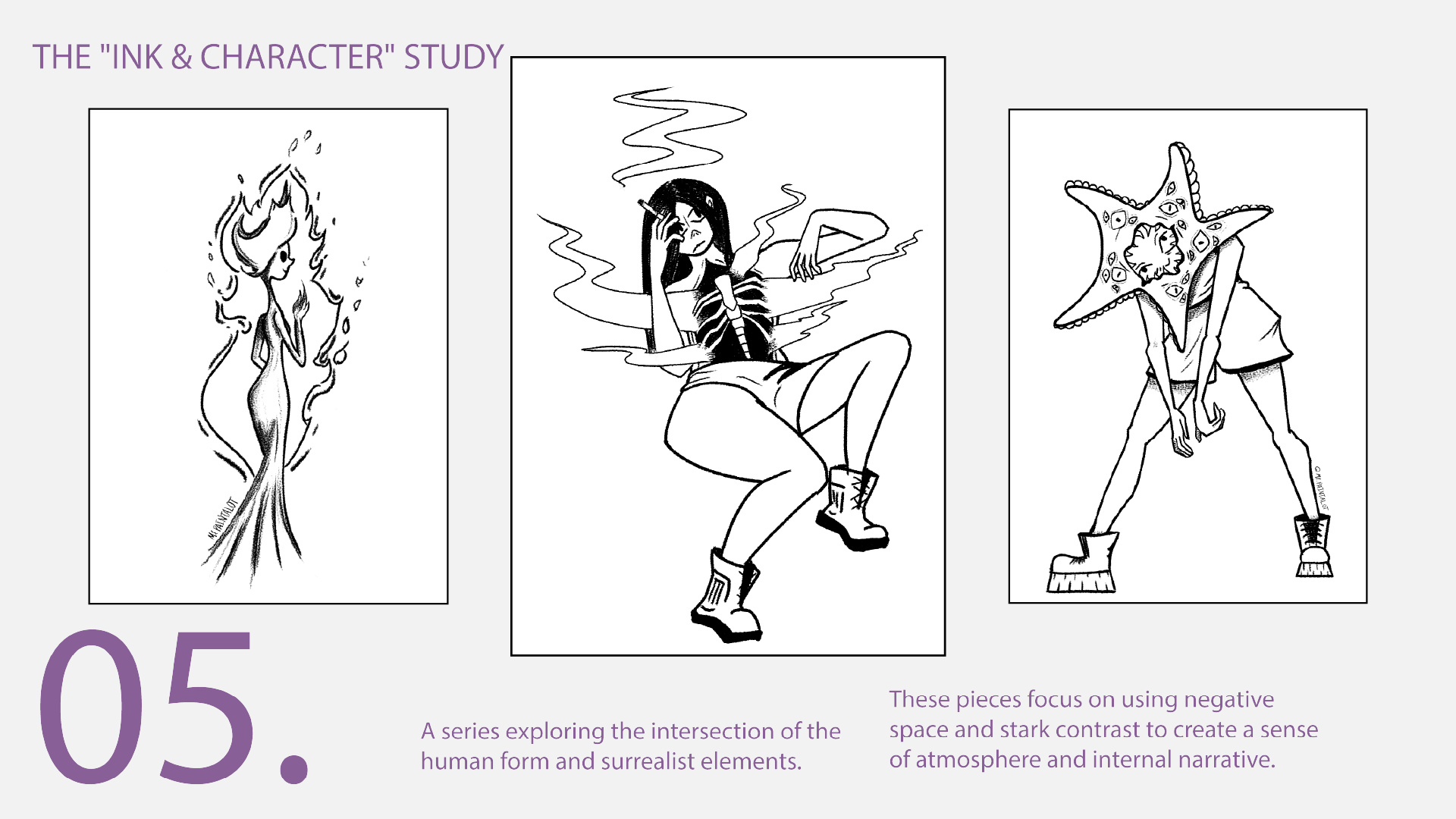 The "INK & Character" Study 2 graphic design