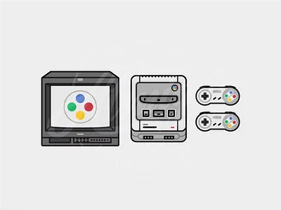 Super Nintendo branding console design game gameboy graphic design icon icon set illustration joistic logo nintendo nostalgia pin retro super nintendo tv vector videogame vintage