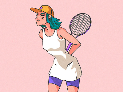 Tennis Player Illu character drawing female illustration sketch sport
