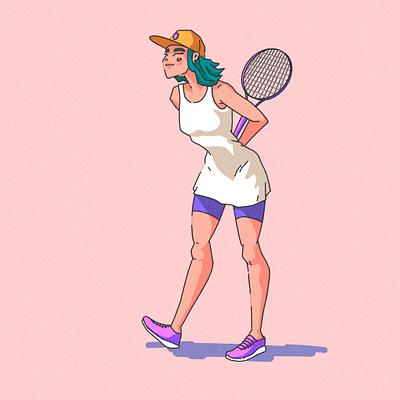 Tennis Player Illu character drawing female illustration sketch sport