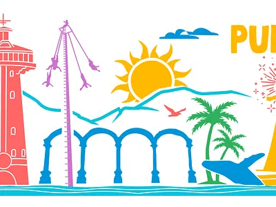 Puerto Vallarta Jalisco, Mexico Merch Illustration 2d illustration 3d illustration character illustration city illustration graphic design illustration illustration design logo designing merch merch design merchandise mug design tshirt design tshirt design ideas tshirt design services