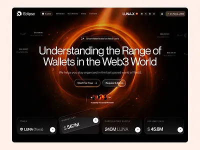 Web3 Wallet Website Design UI/UX 3d animation branding design figma graphic design illustration logo motion graphics ui uiux ux web design