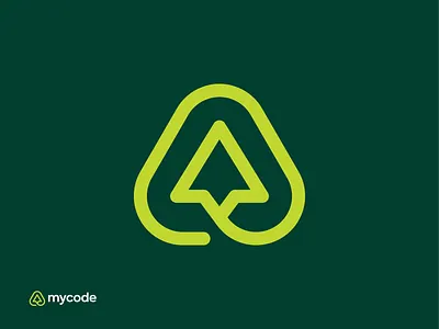 Mycode Unused Symbol arrow branding business code green leadership lime logo logodesign logodesigner mark modern mycode saas software startup branding symbol tech triangle unused