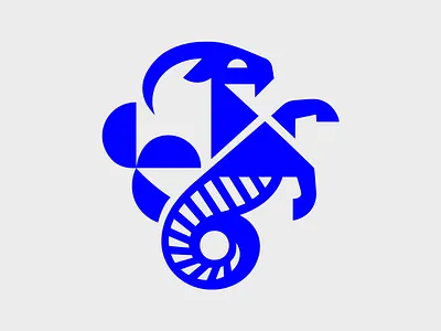 LOGO branding design fish goat graphic design icon identity illustration logo marks sea symbol ui wave