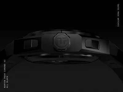 Norton Peak – Chrono 43 All Black 3d model 3d modelling 3d render 3d rendering 3d watch norton peak norton peak watches swiss watches watch brand