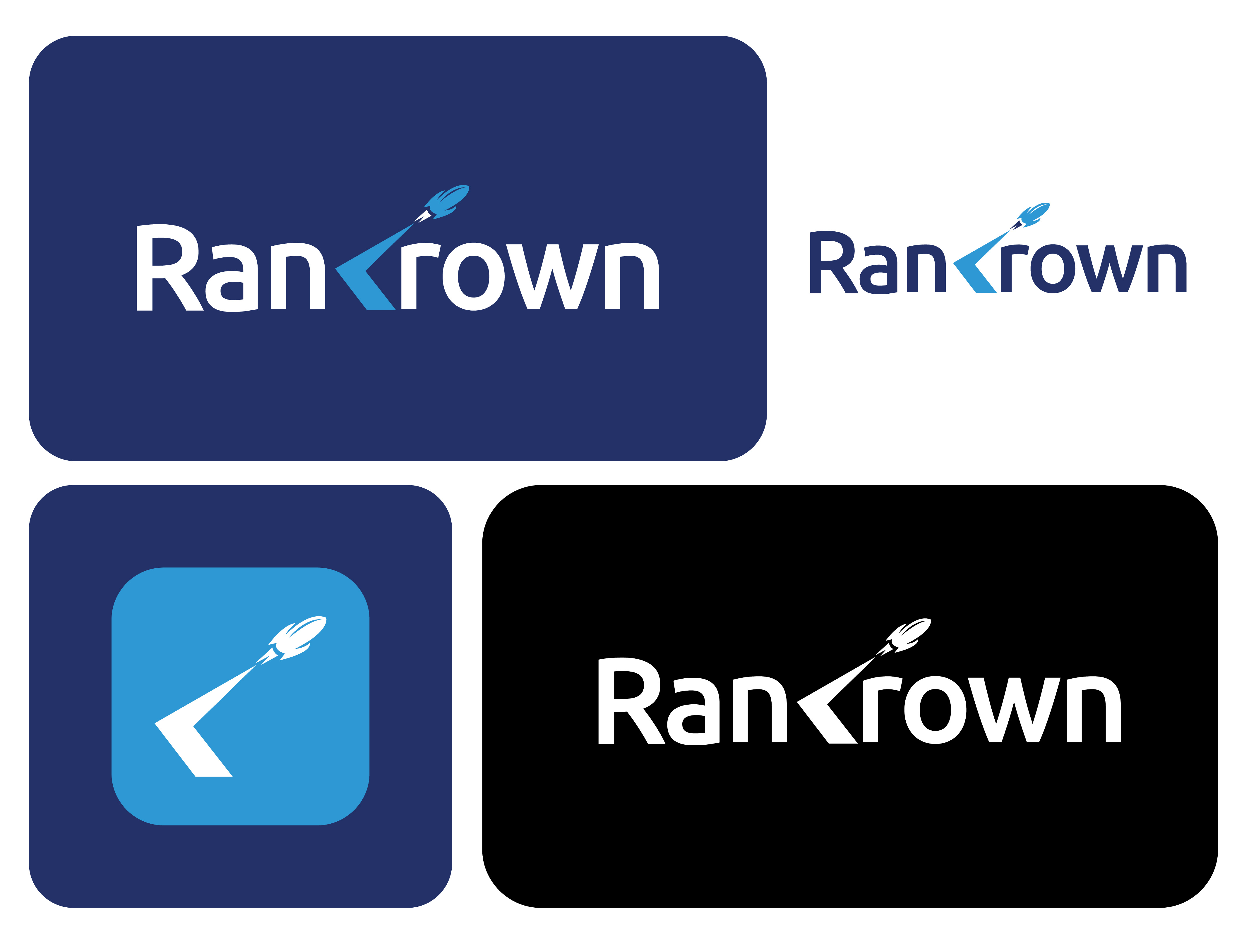 Modern Tech Startup Logo Design for Rankrown | SEO Agency app logo design arrow logo blue brand design clean typography logo corporate logo creative logo concept cyberavanza digital marketing logo growth logo logo design minimal logo modern brand identity professional logo design rankrown rocket logo saas logo seo logo design startup logo tech logo
