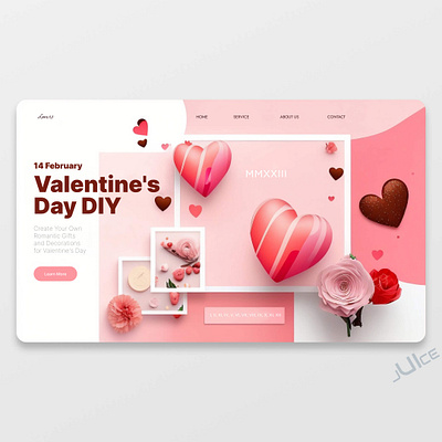 Valentine's Day landing page. concept day design figma illustration interface ui uidesign ux valentine