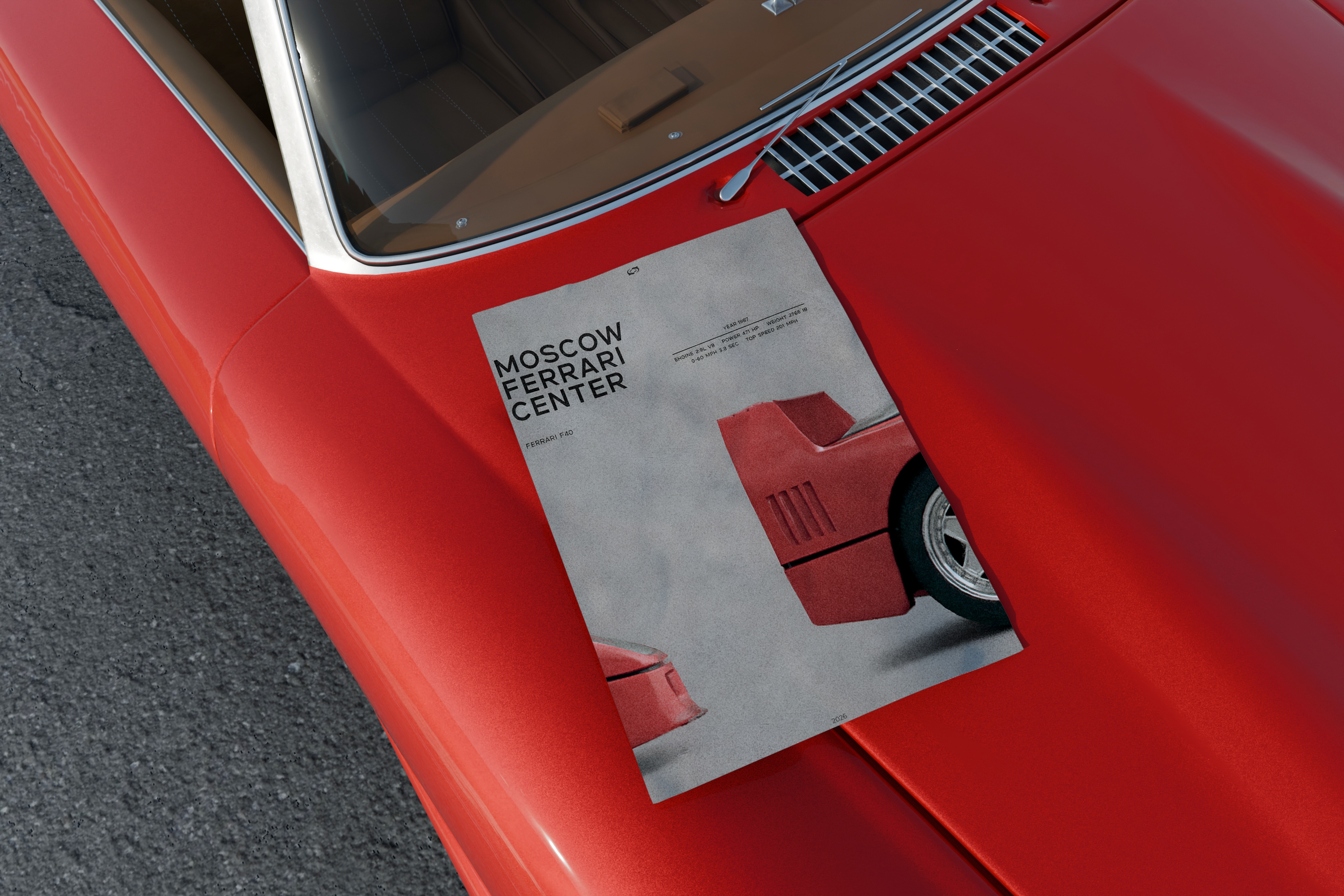 Poster F40 banner cars covers creative design effects f40 ferrari graphic design identity infographics logo moscow motion graphics photoshop post poster red socialmedia visual