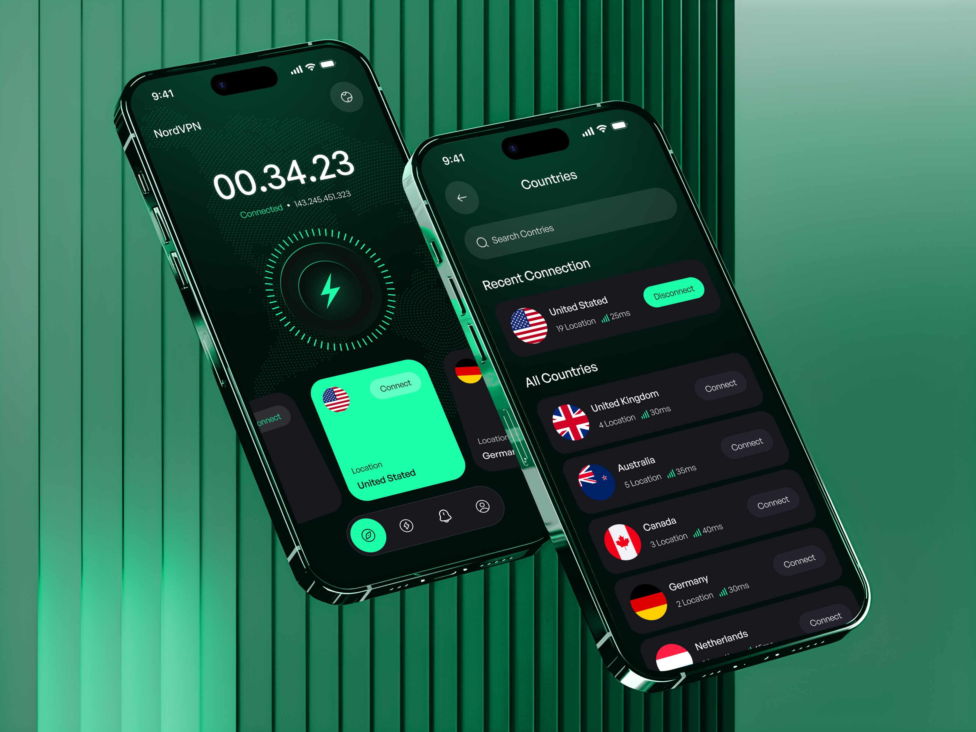 VPN Mobile App UI – Secure & Fast Connection app design cybersecurity digital security ios app mobile mobile app network privacy product design secure connection security app tech app ui design ux design vpn vpn app
