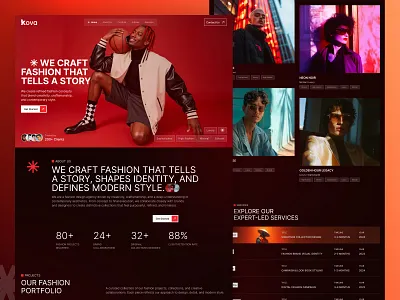 Kova | Fashion Agency Website Design art fashion website figma design graphic design landing page minimal model modern ui pixxen ui ux design