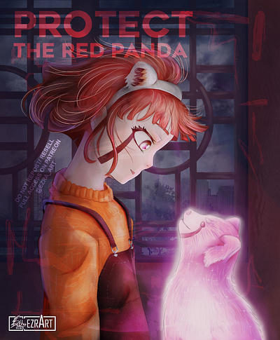 Li jing Ping (Red Panda inspired) Illustration character design characterart cover art illustration