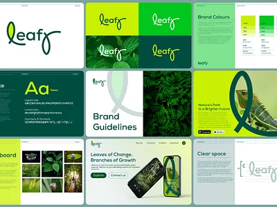 leafy Logo & Brand style guide design brand guidelines brand identity branding design eco eco friendly graphic design green illustration ui