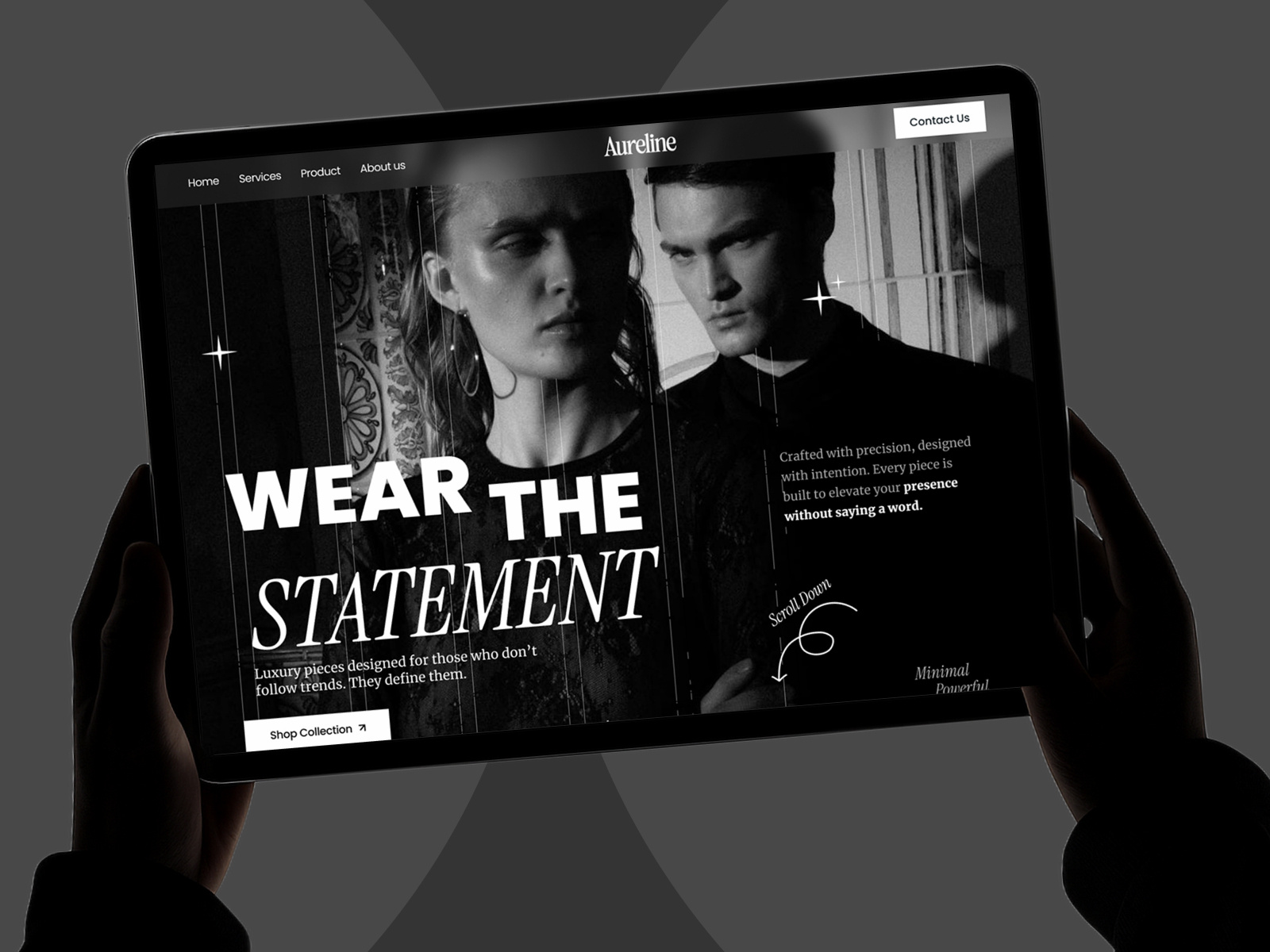 Aureline eCommerce - Minimal, Modern, Fashion-First Website animation branding dark ecommerce fashion graphic design header shot hero section landing page mobile app mobile ecommerce techwitpro ui uiux uiux design web website website design