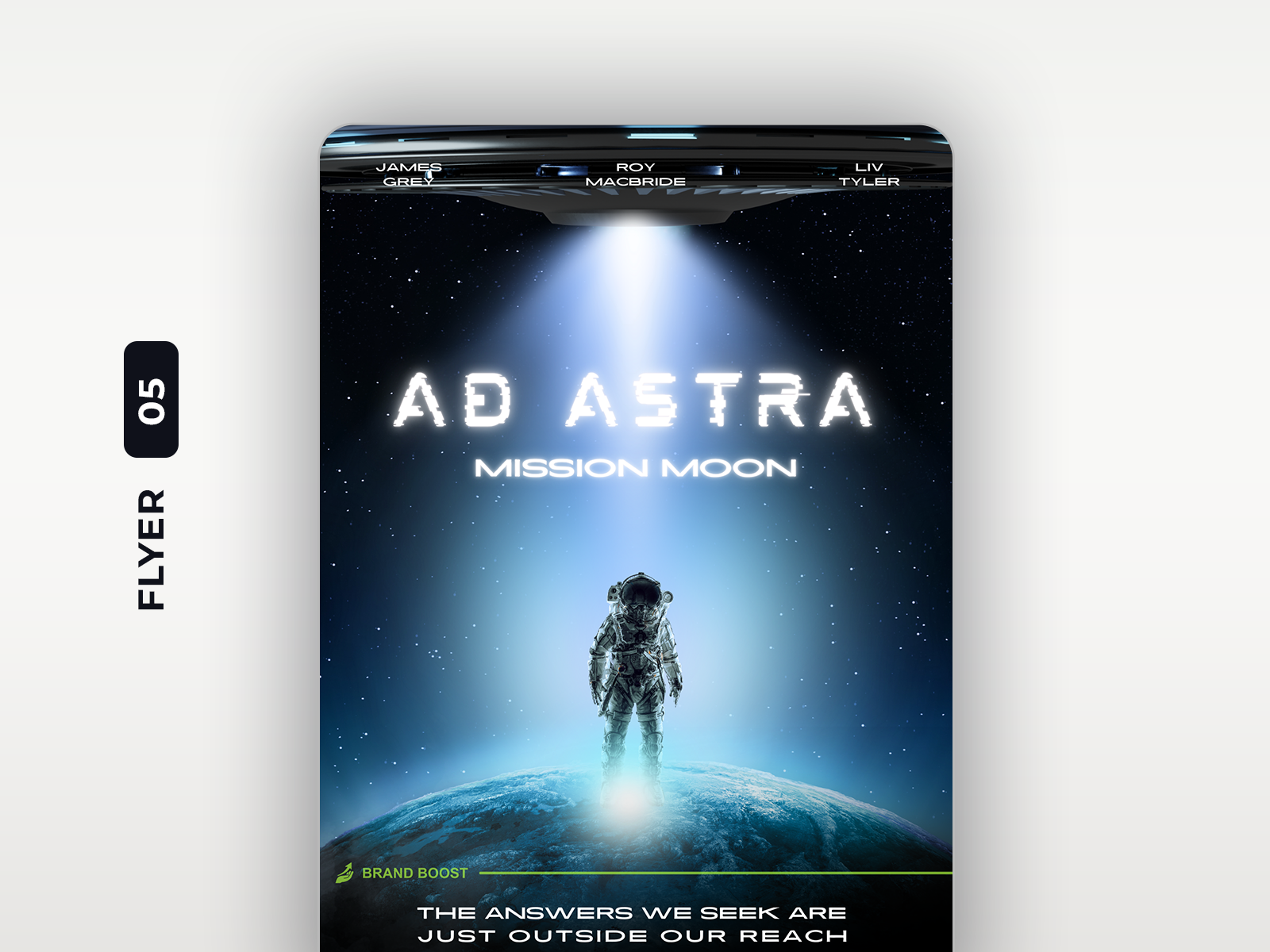 Ad Astra – Journey to the Moon Movie Flyer graphic design