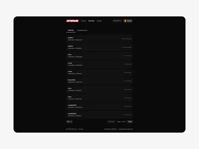 Onirya - Activity activity crypto dark figma game graphic design idle ui ux web3